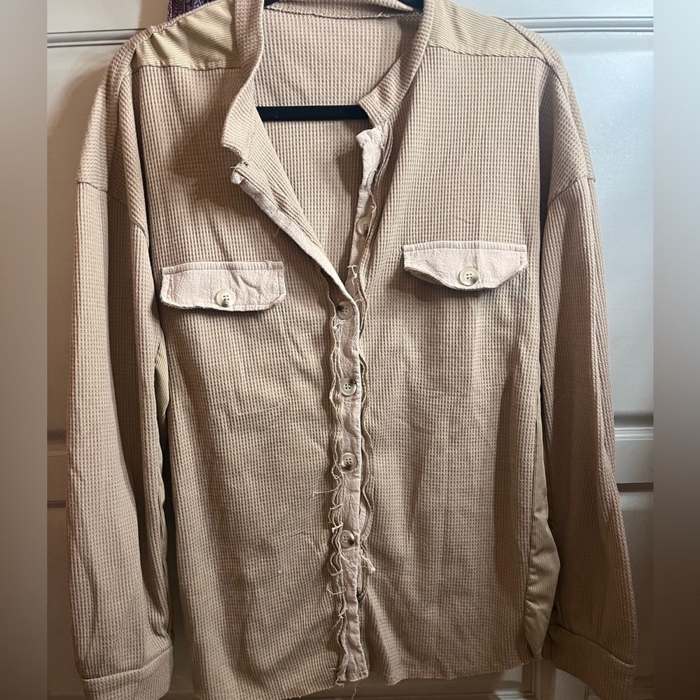 BROWN FALL BUTTON UP SWEATER